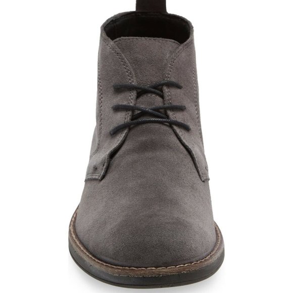 Nordstrom Men's 12-12.5 Grey Ms. Grayson Waterproof SUEDE Chukka Boot. ITALY - Picture 5 of 6